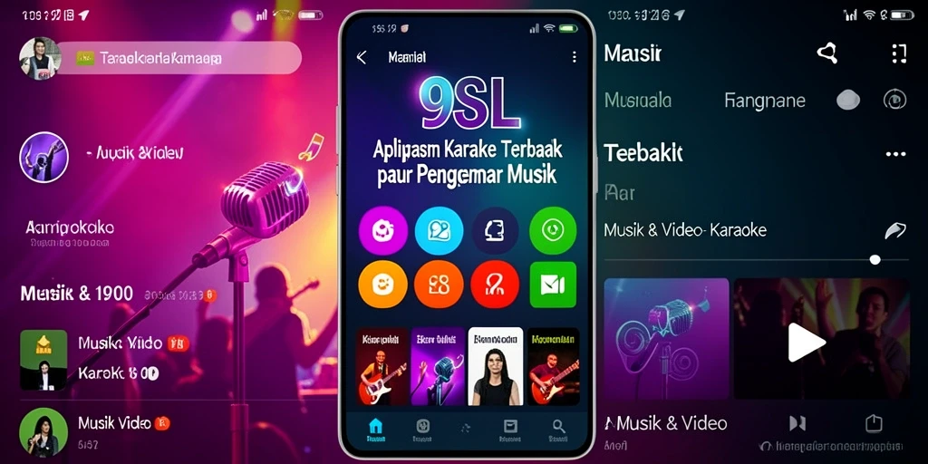Tampilan antarmuka 9SL yang intuitif untuk karaoke.