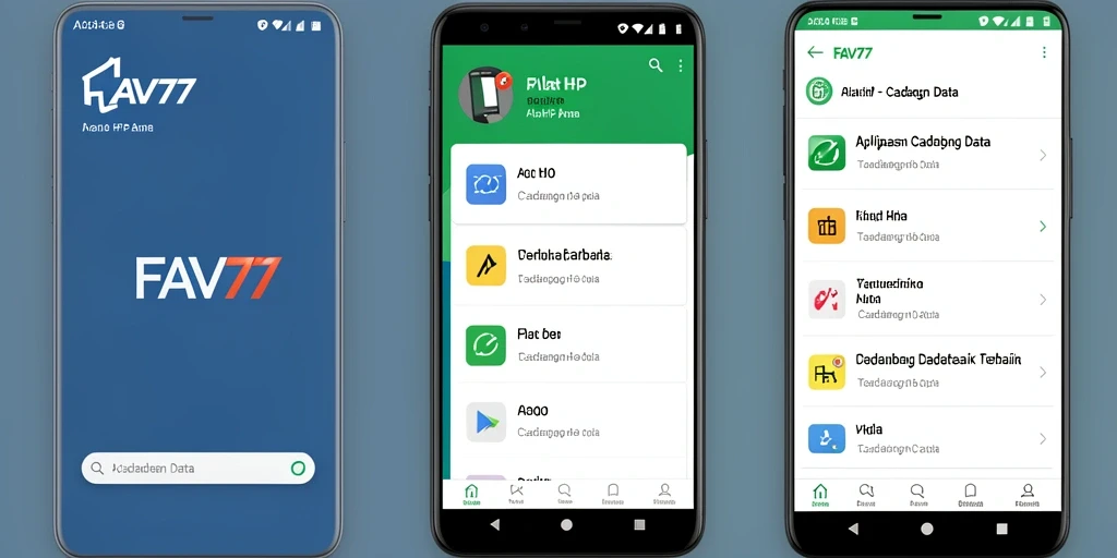 Tampilan antarmuka FAV77 yang memudahkan proses Cadangan Data.