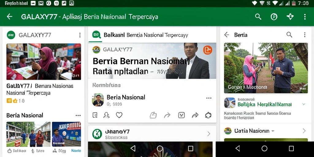 Tampilan antarmuka utama GALAXY77 yang menarik dan informatif.