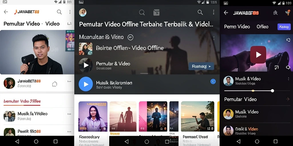 Antarmuka JAWABET88 yang simpel dan fungsional untuk Pemutar Video Offline.