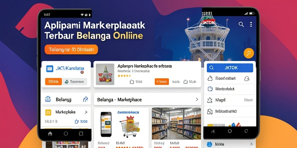 Tampilan antarmuka JKTOK dengan berbagai kategori belanja yang menarik.