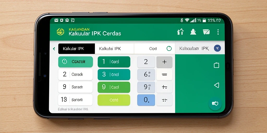 Tampilan antarmuka KAGANDAN dengan fitur Kalkulator IPK.