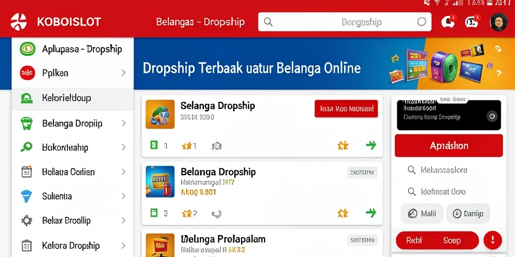 Antarmuka pengguna KOBOISLOT yang intuitif dan memudahkan dropship.