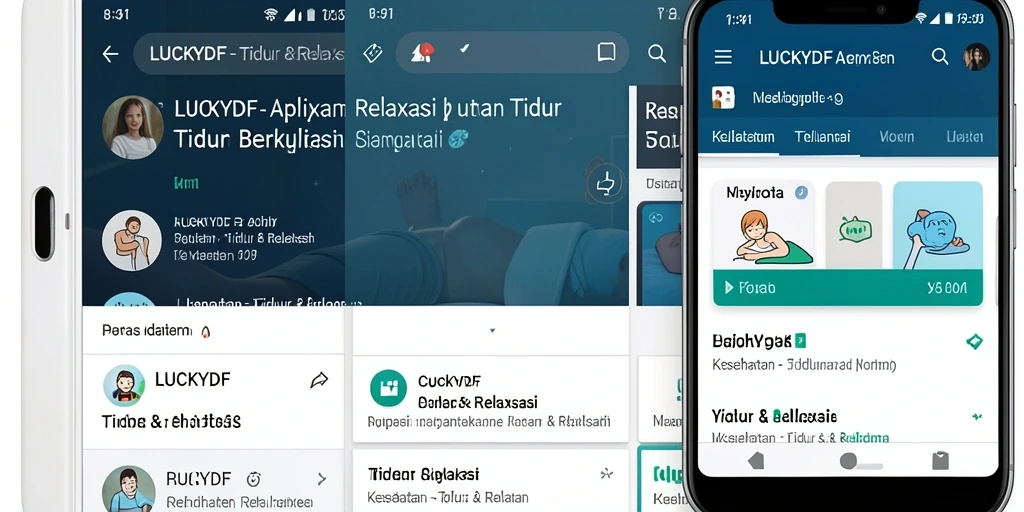 Antarmuka aplikasi LUCKYDF yang menenangkan dan sederhana.
