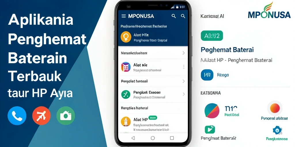 Tampilan antarmuka MPONUSA yang intuitif untuk menghemat baterai secara efektif.