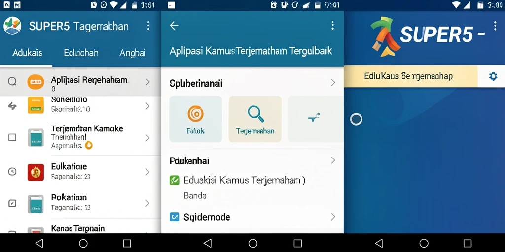 Tampilan antarmuka aplikasi SUPER5 yang intuitif dan mudah digunakan.