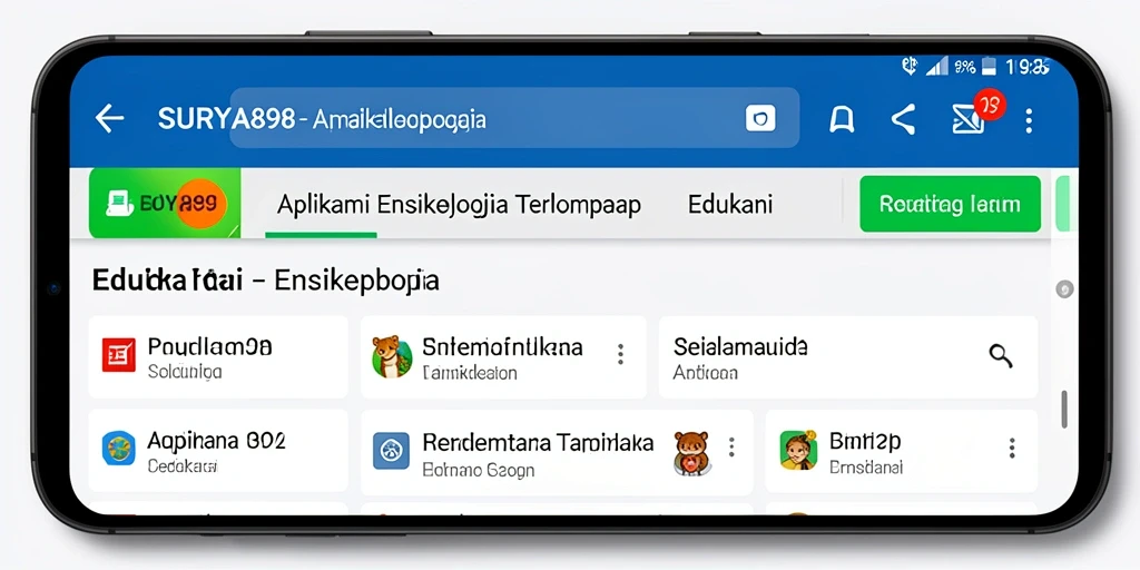 Tampilan antarmuka aplikasi Ensiklopedia yang menarik dan informatif.