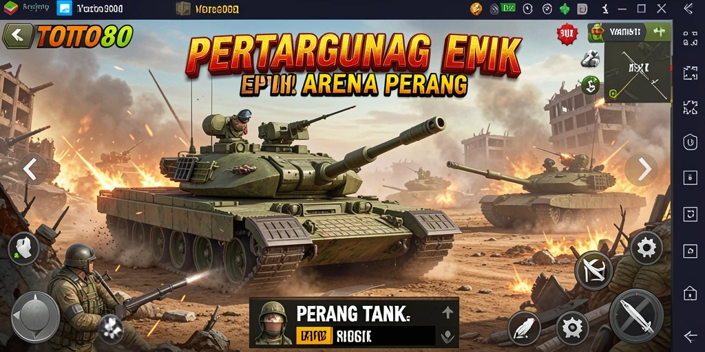 Antarmuka TOTO80 saat pertempuran tank yang dinamis.
